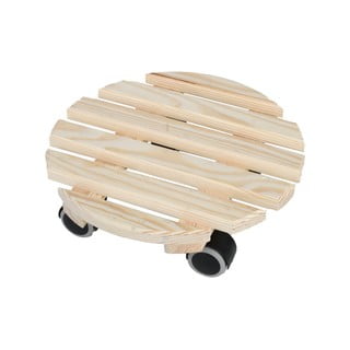 Suport din lemn cu roți pentru ghivece Esschert Design, ø 28,7 cm