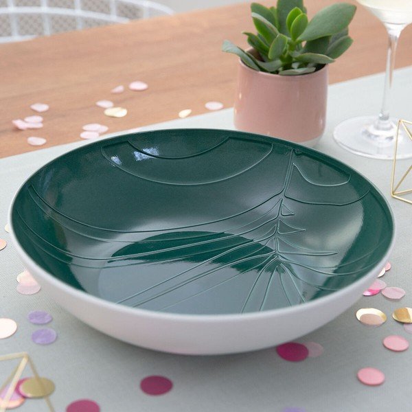 Bol din porțelan Villeroy & Boch Leaf, ⌀ 26 cm, alb-verde-image-1