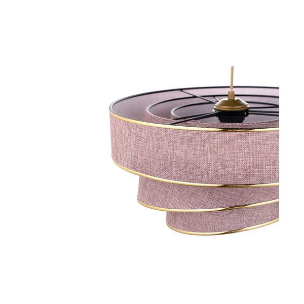 Lustră roz/aurie cu abajur textil ø 40 cm Couper – Opviq lights-image-2