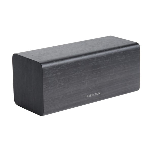 Ceas alarmă cu aspect de lemn Karlsson Block, 16 x 7,2 cm, negru-image-2