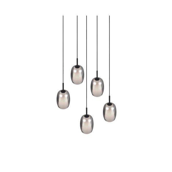 Lustră negru-argintiu  cu abajur din sticlă ø 48 cm Barret – Trio Select-image-4