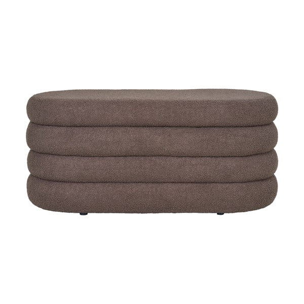 Bancă maro cu tapițerie din țesătură bouclé Dartford – House Nordic