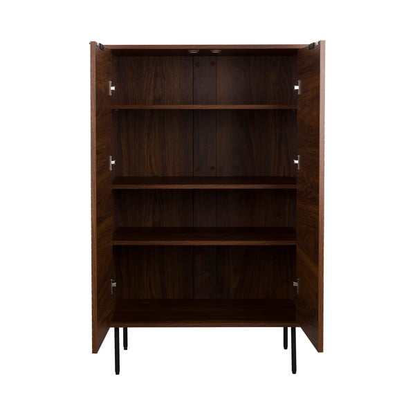 Dulap maro cu aspect de lemn de nuc 80x130x40 cm Stripes – White Label-image-3