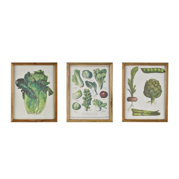 Set 3 postere cu ramă KJ Collection Veggies