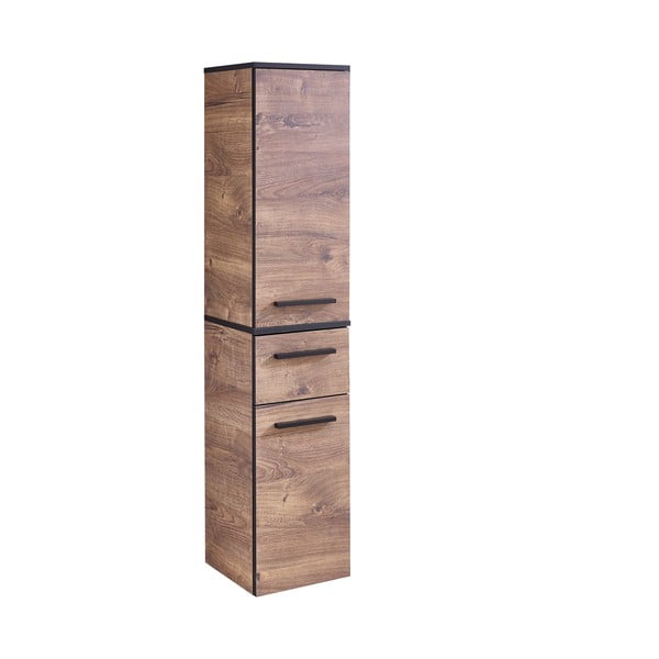 Dulap de baie suspendat cu aspect de lemn de stejar 30x72 cm Set 374 - Pelipal-image-3
