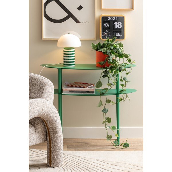 Masă consolă verde din metal 28x90 cm Cool Retro – Leitmotiv-image-1