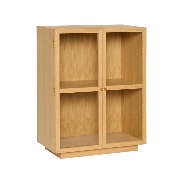 Vitrină în culoare naturală cu aspect de lemn de stejar suspendată 70x90x39 cm Mae – Hübsch