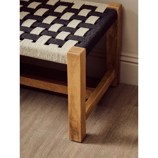 Bancă alb-negru din lemn masiv Satna – Premier Housewares-image-3