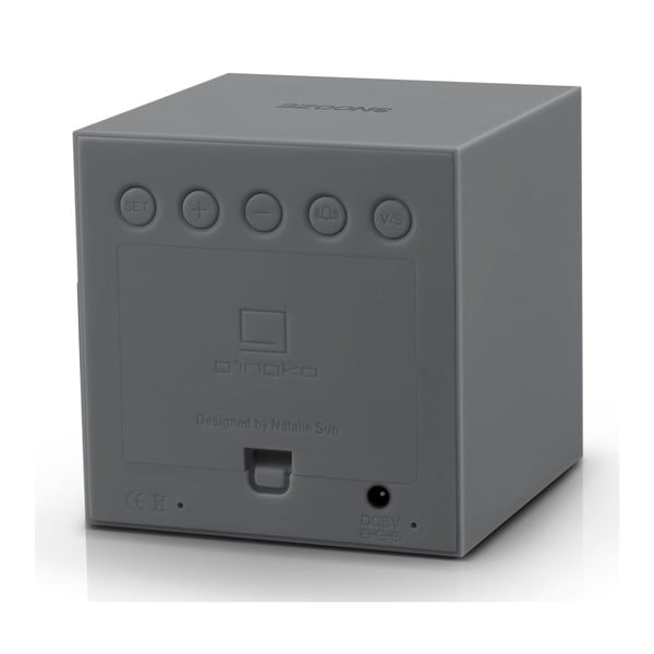 Ceas deșteptător cu LED Gingko Gravity Cube, gri-image-4