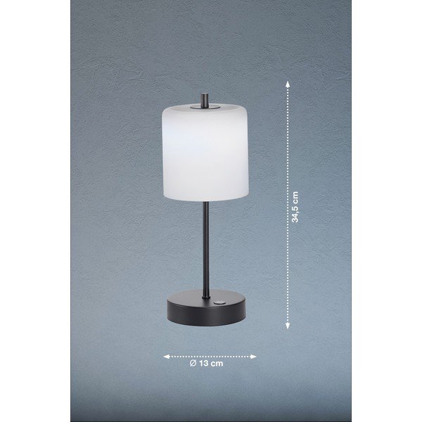 Veioză neagră-albă LED cu intensitate reglabilă (înălțime 34,5 cm) Riva – Fischer & Honsel-image-2