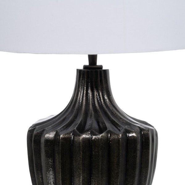 Veioză neagră-albă cu abajur textil (înălțime 52,5 cm) – Ixia-image-2