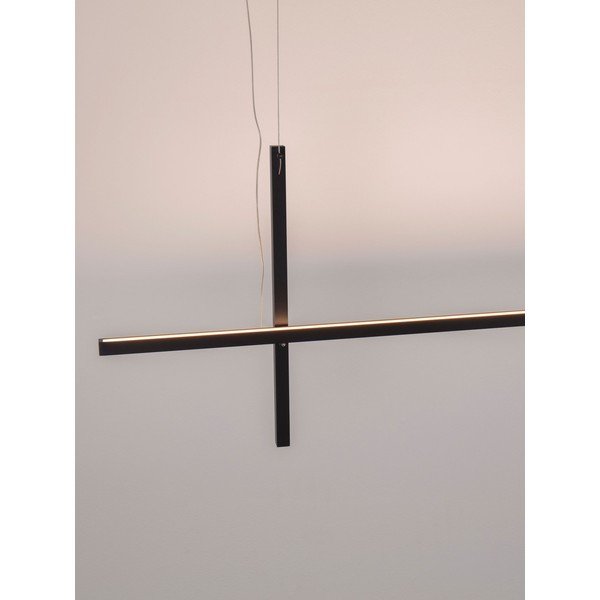 Lustră negru-mat LED din aluminiu cu abajur din sticlă acrilică Looma – Nova Luce-image-2
