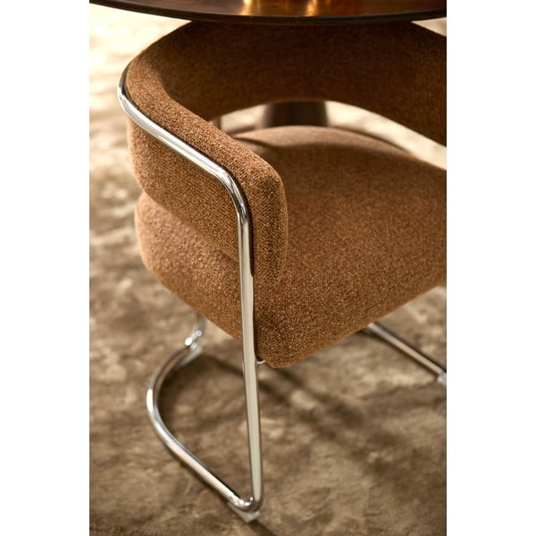 Scaun de sufragerie maro cu cotiere din metal Adante – Light & Living-image-1