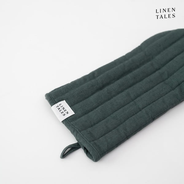 Mănușă de bucătărie din in Forest Green – Linen Tales-image-3