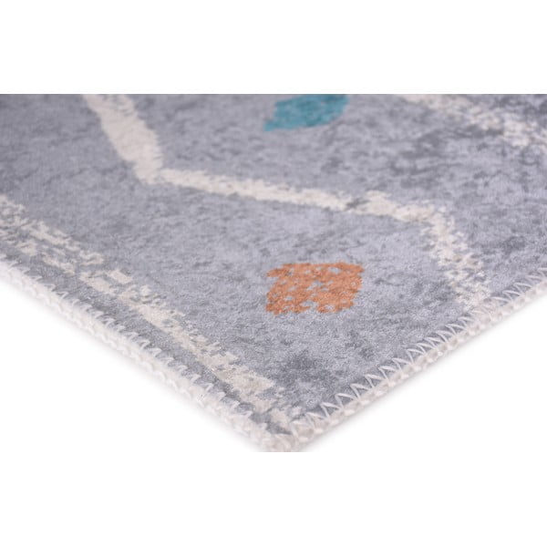 Covor tip traversă gri deschis lavabil 80x200 cm – Vitaus-image-2