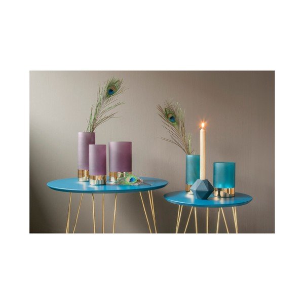 Vază PT LIVING, înălțime 18,5 cm, albastru-auriu-image-2