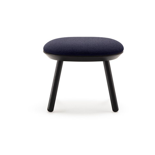 Taburet tapițat din lână EMKO Naïve, albastru-negru-image-2