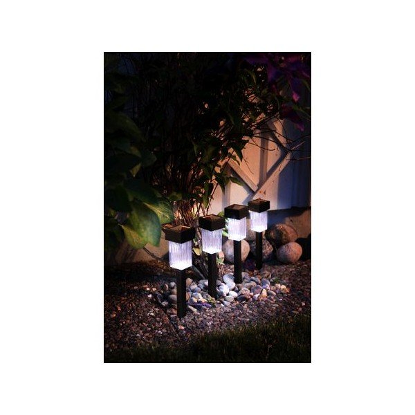 Set 4 lampadare pentru grădină Best Season Solar Pathlights Black, negru-image-1