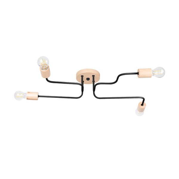 Plafonieră neagră/în culoare naturală 58x75 cm Dazzle – Sollux