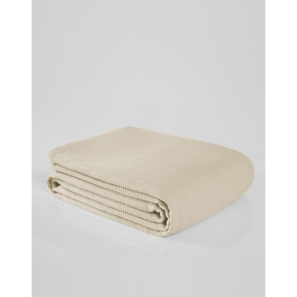 Cuvertură crem din bumbac pentru pat dublu 200x230 cm Serenity – Mijolnir-image-1