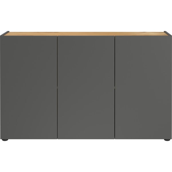 Dulap gri antracit cu aspect de lemn de stejar 120x76x34 cm Adrano – Germania