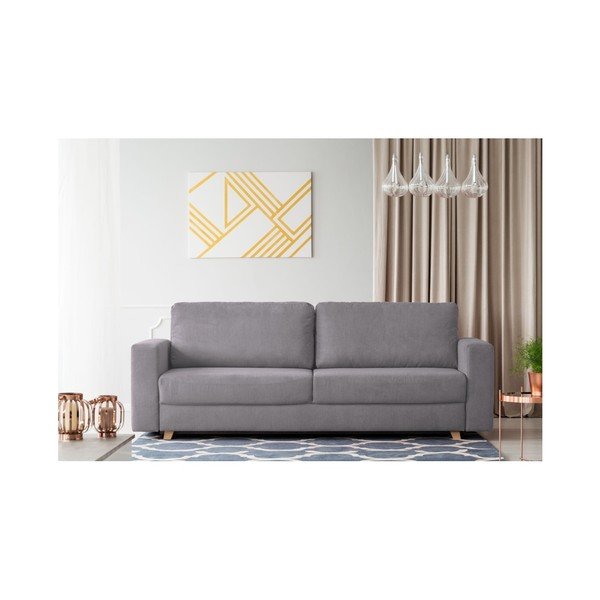 Canapea extensibilă cu 3 locuri Kooko Home Soul, gri deschis-image-4
