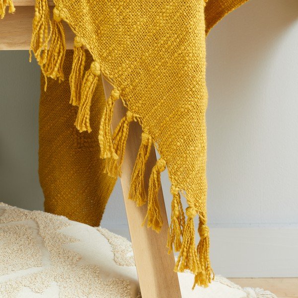 Pătură galbenă/portocalie din bumbac 137x170 cm Kabeli – Pineapple Elephant-image-2