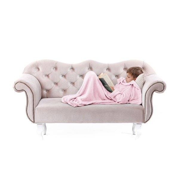Pătură cu mâneci pentru copii DecoKing Lazykids, roz-image-4