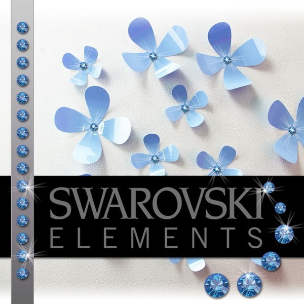 Set 15 cristale adezive Swarovski Fanastick Sapphire
