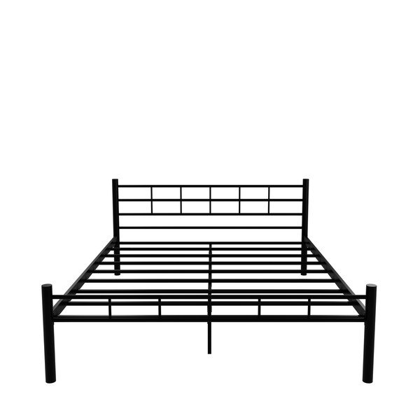 Pat matrimonial negru din metal cu somieră 160x200 cm K70 – Kalune Design-image-2