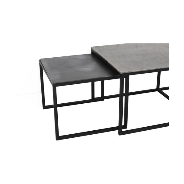 Măsuțe de cafea negre/gri-închis 3 buc. din metal 50x120 cm Kumalu – Light & Living-image-4