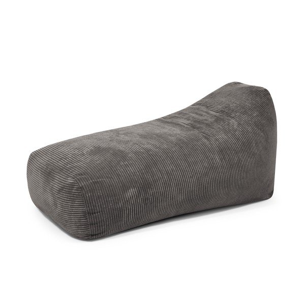 Fotoliu bean bag gri închis cu tapițerie din catifea reiată Snug Long 140 – SLOWDOWN