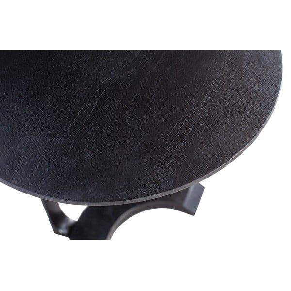 Măsuță auxiliară cu blat din lemn de mango WOOOD Floor, negru-image-3