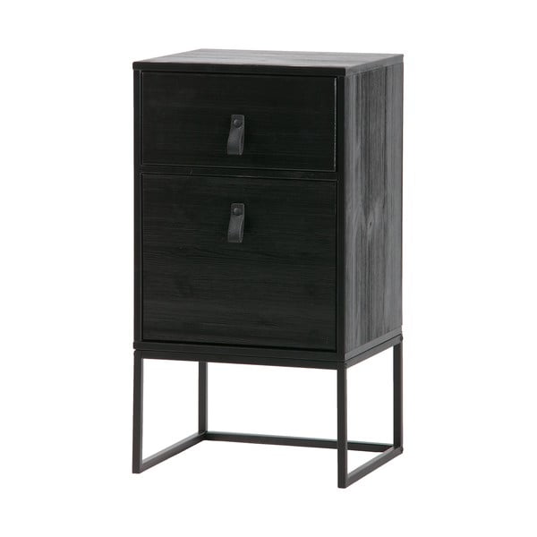 Noptieră cu ușă și sertar WOOOD Zola, negru-image-2