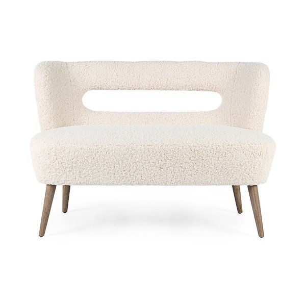 Canapea crem cu tapițerie din blană artificială 115 cm Cortina – Bizzotto