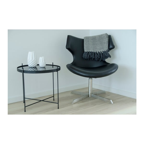 Pătură din bumbac House Nordic Cort, 170 x 130 cm, alb-negru-image-1