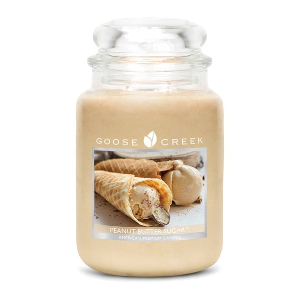 Lumânare parfumată în recipient de sticlă Goose Creek Peanut Butter Sugar, 150 ore de ardere