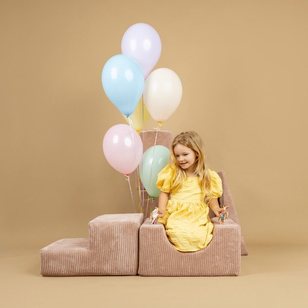 Teren de joacă din spumă kaki 5 buc. din catifea reiată înălțime 30 cm 250x45 cm Montessori – Meowbaby-image-1