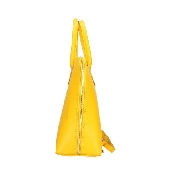 Geantă de mână Chicca Borse Arancio din piele galbenă-image-4