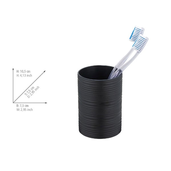 Suport pentru periuța de dinți negru din plastic Lyon – Allstar-image-3