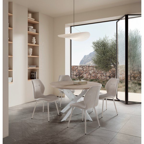 Scaune de dining crem 4 buc. tapițate Ansu – Marckeric-image-1