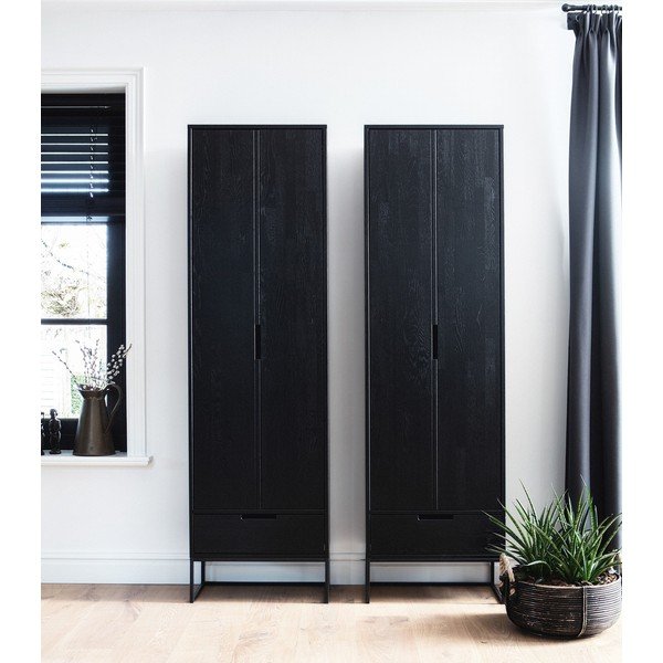 Dulap negru din lemn de frasin 60x210x36 cm Silas – WOOOD-image-4
