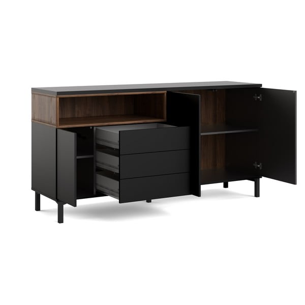 Comodă neagră 176x90x49 cm Roomers – Tvilum-image-4