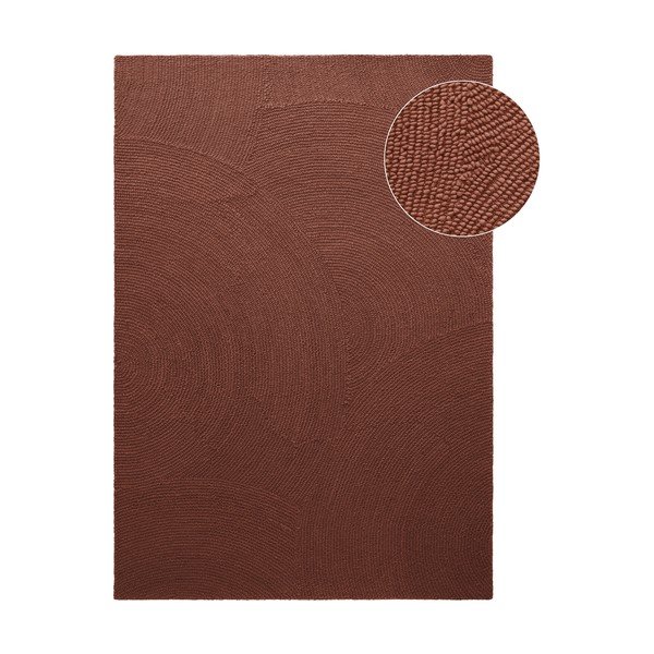 Covor cărămiziu țesut manual din lână 200x300 cm Calmio – Hanse Home