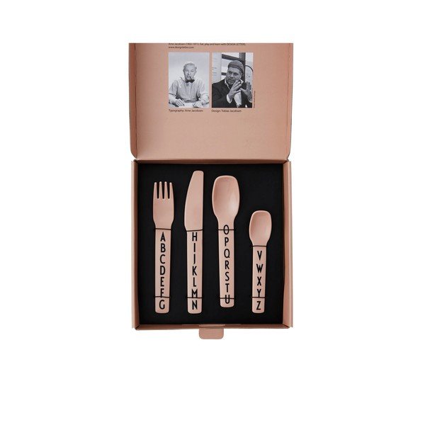 Set 4 tacâmuri pentru copii Design Letters, roz-image-3