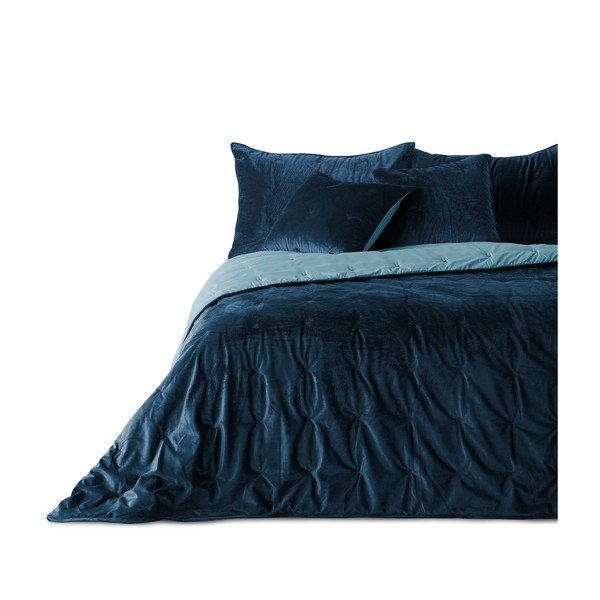 Cuvertură din catifea pentru pat de o persoană DecoKing Daisy, 210 x 170 cm, albastru-image-4