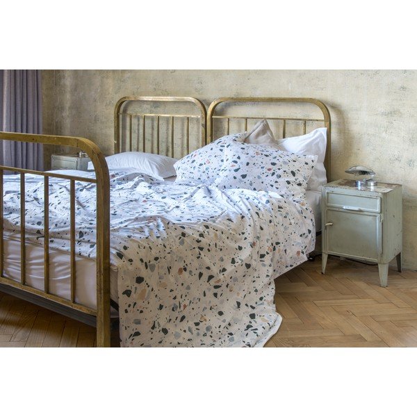Lenjerie de pat din bumbac satinat Butter Kings Venetian Terrazzo, 135 x 200 cm-image-1