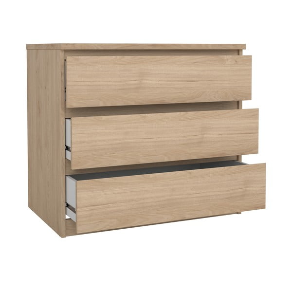Comodă în culoare naturală cu aspect de lemn de stejar 77x70x50 cm Naia – Tvilum-image-3