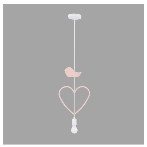 Corp de iluminat pentru copii alb/roz cu abajur din metal Single – Candellux Lighting-image-1