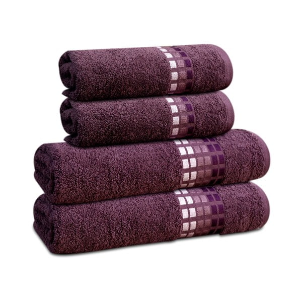 Prosop violet din bumbac 50x100 cm Darwin – My House-image-2